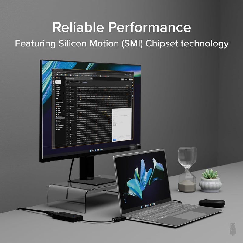 Plugable USB to DisplayPort Adapter - Connect via USB-C or USB 3.0 to Add a 2560x1440 Display – Compatible with Mac M1/M2/M3/M4, Windows, and ChromeOS - Image 3